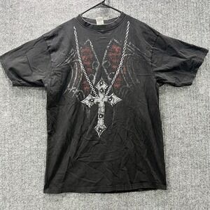 Vintage "Give Me Face" Brand Cross Tshirt Men's Black Size 2XL
